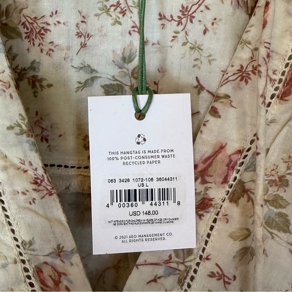 Cotton Floral Boho Blouse NWT Size Large AE77 Premium - Picture 7 of 9